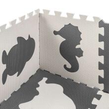Bebe Basic Puzzle Art.KX5207_1  Putų dėlionės kilimėlis vaikams 9 el. juoda-ecru