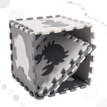 Bebe Basic Puzzle Art.KX5207_1  Putų dėlionės kilimėlis vaikams 9 el. juoda-ecru