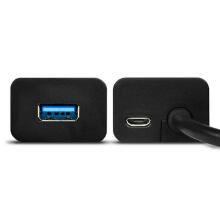 HUE-S2BL Hub: 4-портовый зарядный концентратор USB 3.2 Gen 1, кабель длиной 1,2 м, дополнительный блок питания microUSB