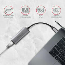 Сетевой адаптер ADE-25RC 2,5 Gigabit Ethernet, Realtek 8156, USB-C 3.2 Gen 1, автоматическая установка, серый