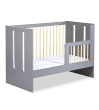 Klups Pauline Art.178333 Graphite Children's crib with a protective side, 120x60 cm