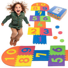 Bebe Basic Puzzle Art.180066 Daugiafunkcinis dėlionės kilimėlis su skaičiais ir formomis, 10 detalių