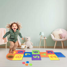 Bebe Basic Puzzle Art.180066 Daugiafunkcinis dėlionės kilimėlis su skaičiais ir formomis, 10 detalių