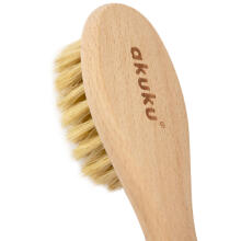 Akuku Wooden Brush Natural Art.A0669  Vaikiškos šukos su natūraliais šereliais