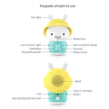 Alilo Smart Hare G9 LV – Interactive Musical Player and Developmental Toy for Children from 0+, ar latviešu valodu, with 8GB Memory, Safe Silicone Ears, and Night Light