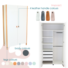 La Bebe™ Scandi Wardrobe Art.21057 White/Natural