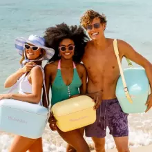 Polarbox Cool Box Retro Cooler Art.210773 Lilac - Yellow Camping Refrigerator 20L