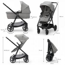 KinderKraft Newly 3 in1 Art.KSNEWL00GRY300 Moonlight Grey Universalus vežimėlis 3 in1 + automobilinė kėdutė