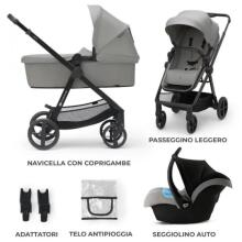 KinderKraft Newly 3 in1 Art.KSNEWL00GRY300 Moonlight Grey Universalus vežimėlis 3 in1 + automobilinė kėdutė