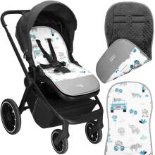Stroller insert Springos SB0055, 37x78 cm, double-sided, stroller mat, animals