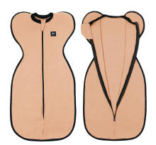 La Bebe™ NO Swaddle Up S Art.224709 Beige Medvilninis miegmaišis-vystyklai S dydžio.