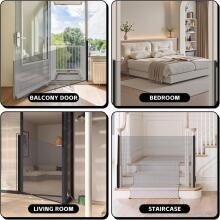 Extendable Stair Gate with Adjustable Lock 150x78 Art.225826 Black Stair safety gate