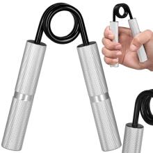 Steel hand gripper, hand expander 68 kg for hand exercises, Springos FA0150, silver-black