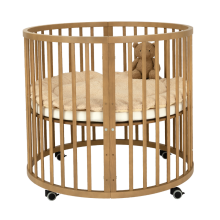La Bebe™ Box Novi Mila Rond   Art.227060 Amber Oak Stilinga apvali medinė lovelė