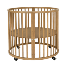 La Bebe™ Box Novi Mila Rond   Art.227060 Amber Oak Stilinga apvali medinė lovelė