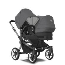 Bugaboo Donkey 6 Double Art.22711 Moon Grey Kūdikių universalus vežimėlio transformatorius