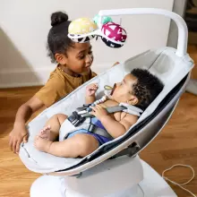 4moms MamaRoo 5.0 Infant Seat Art.227273 Sage pilka revoliucinė supamoji kėdė