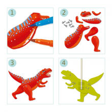 Kūrybinis rinkinys lėlės-marionetės - Dinozaurai (6 vnt.)