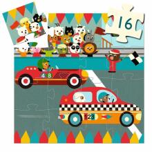 Siluetų dėlionė - Sportinis automobilis (16 detalės)