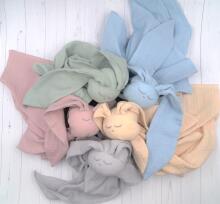BABY 01083 Hug Me Bunny muslin diaper blue
