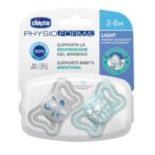 CHICCO 00071037210000 Čiulptukas PHYSIO LIGHT 2-6M sil 2 vnt mėlynas