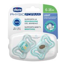 CHICCO 00071038210000 Čiulptukas PHYSIO LIGHT 6-16M sil 2 vnt mėlynas