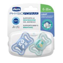 CHICCO 00071038210000 Čiulptukas PHYSIO LIGHT 6-16M sil 2 vnt mėlynas