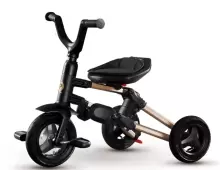 Bebe Basic Nova Gold Art.235558 Black vaikiškas triratukas su rankena, stogu ir pripučiamais ratais