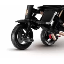 Bebe Basic Nova Gold Art.235558 Black vaikiškas triratukas su rankena, stogu ir pripučiamais ratais