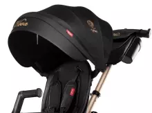 Bebe Basic Nova Gold Art.235558 Black vaikiškas triratukas su rankena, stogu ir pripučiamais ratais