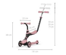 MILLY MALLY 4541 Qplay Scooter Sema 3in1 rožinė