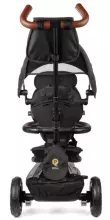 Bebe Basic Rito Deluxe Art.235606 Black vaikiškas triratukas su rankena, stogu ir pripučiamais ratais