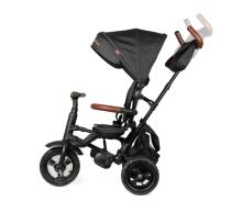 Bebe Basic Rito Deluxe Art.235606 Black vaikiškas triratukas su rankena, stogu ir pripučiamais ratais