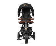 Bebe Basic Rito Deluxe Art.235606 Black vaikiškas triratukas su rankena, stogu ir pripučiamais ratais