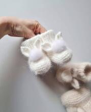 La Bebe™ Lambswool Natural Eco Socks/Booties  Art.236525  Natural wool socks/boots for newborns