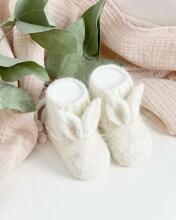 La Bebe™ Lambswool Natural Eco Socks/Booties Art.236526 White Natural wool socks/boots for newborns