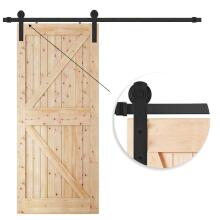 Stumdomų durų sistema Springos HA5009, 183 cm, bėgelis iki 100 kg, barn door, plienas, juoda