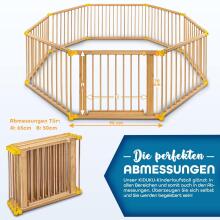 Kidu® Wood Playpen XXL  Art.237352 Grey /Natural