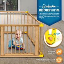 Kidu® Wood Playpen XXL  Art.237352 Grey /Natural