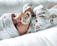 Hevea Natural Rubber Pacifier  Art.239420 Baby Blue /White Milky Anatominis / ortopedinis latekso jaukas 0-3 mėn