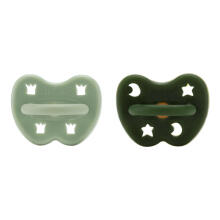 Hevea Natural Rubber Pacifier Round Art.239423 Moss Green/Deep Forest  Anatominis / ortopedinis latekso jaukas 3-36 mėn
