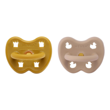 Hevea Natural Rubber Pacifier Round Art.239426 Golden Honey/Tan Beige Anatominis / ortopedinis latekso jaukas 3-36 mėn