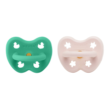 Hevea Natural Rubber Pacifier Round Art.239429 Pop of Green/Powder Pink Anatominis / ortopedinis latekso jaukas 3-36 mėn