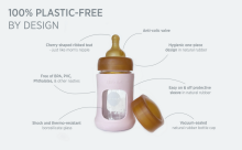 Hevea Glass Baby Bottle Wide Neck Art.478611 Seafoam Blue