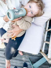 Hevea Glass Baby Bottle Wide Neck Art.478611 Seafoam Blue