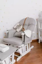 Mendler Relaxing Rocking Chair Art.HWC-C76 Velvet Grey supamoji kėdė