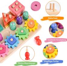 Wooderma Montessori Toy 3 in 1 Art.241381  Деревянный пазл Монтессори