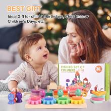 Wooderma Montessori Toy 3 in 1 Art.241381  Деревянный пазл Монтессори