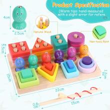 Montessori Toy 3 in 1 Art.241383 Montessori medinė dėlionė
