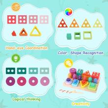 Montessori Toy 3 in 1 Art.241383 Montessori medinė dėlionė